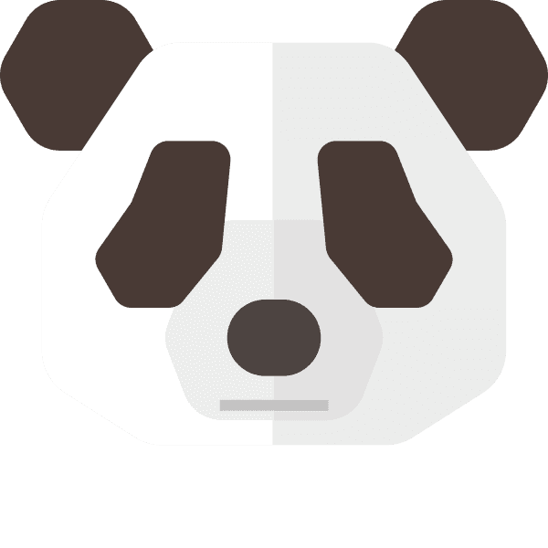 White And Dark Brown Panda Free Face
