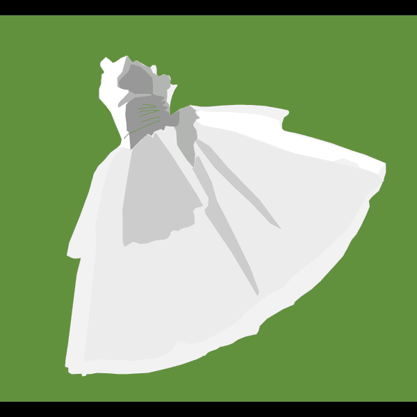 White Ballet Dress Vector Clip Art