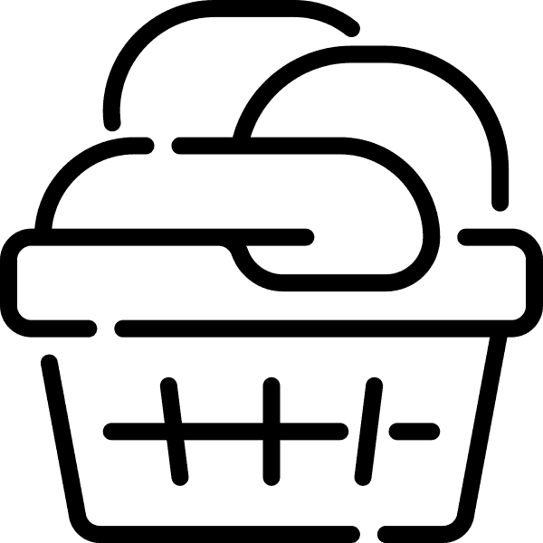 White Laundry Basket With Clothes