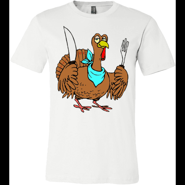 White Thanksgiving Shirt With Turkey