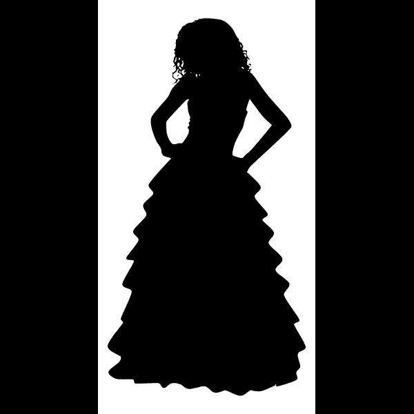 Woman Silhouette Wearing Gown