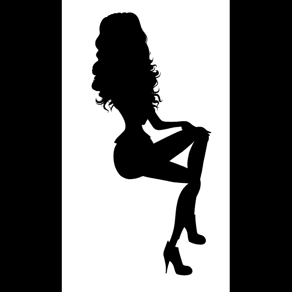 Woman Silhouette With Curly Hair