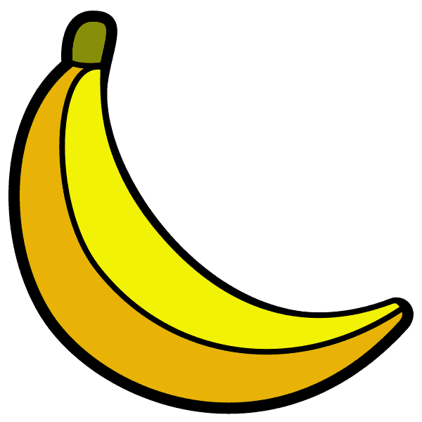 Yellow Banana With Outline