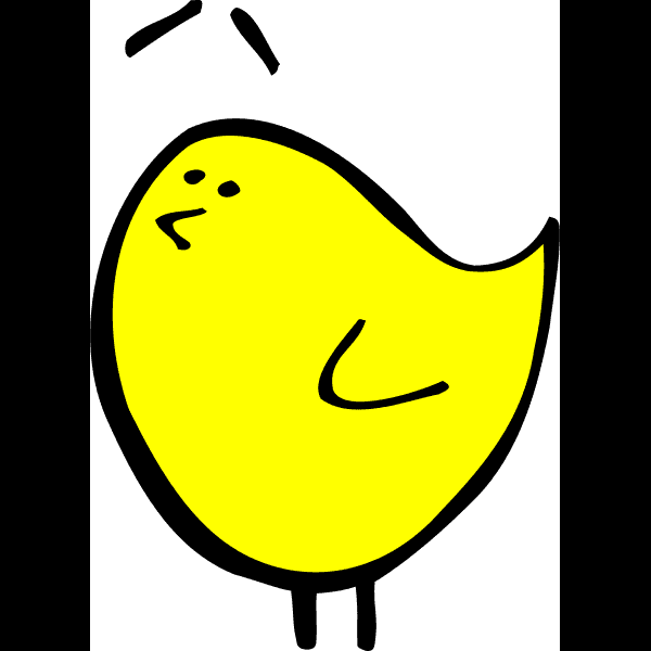 Yellow Cute Chicken Outline
