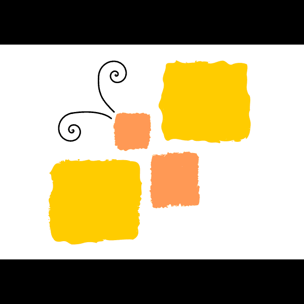 Yellow Mariposa Squares Clipart