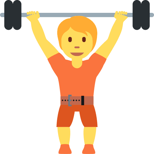 Yellow Skin Ginger Person Lifting Weights